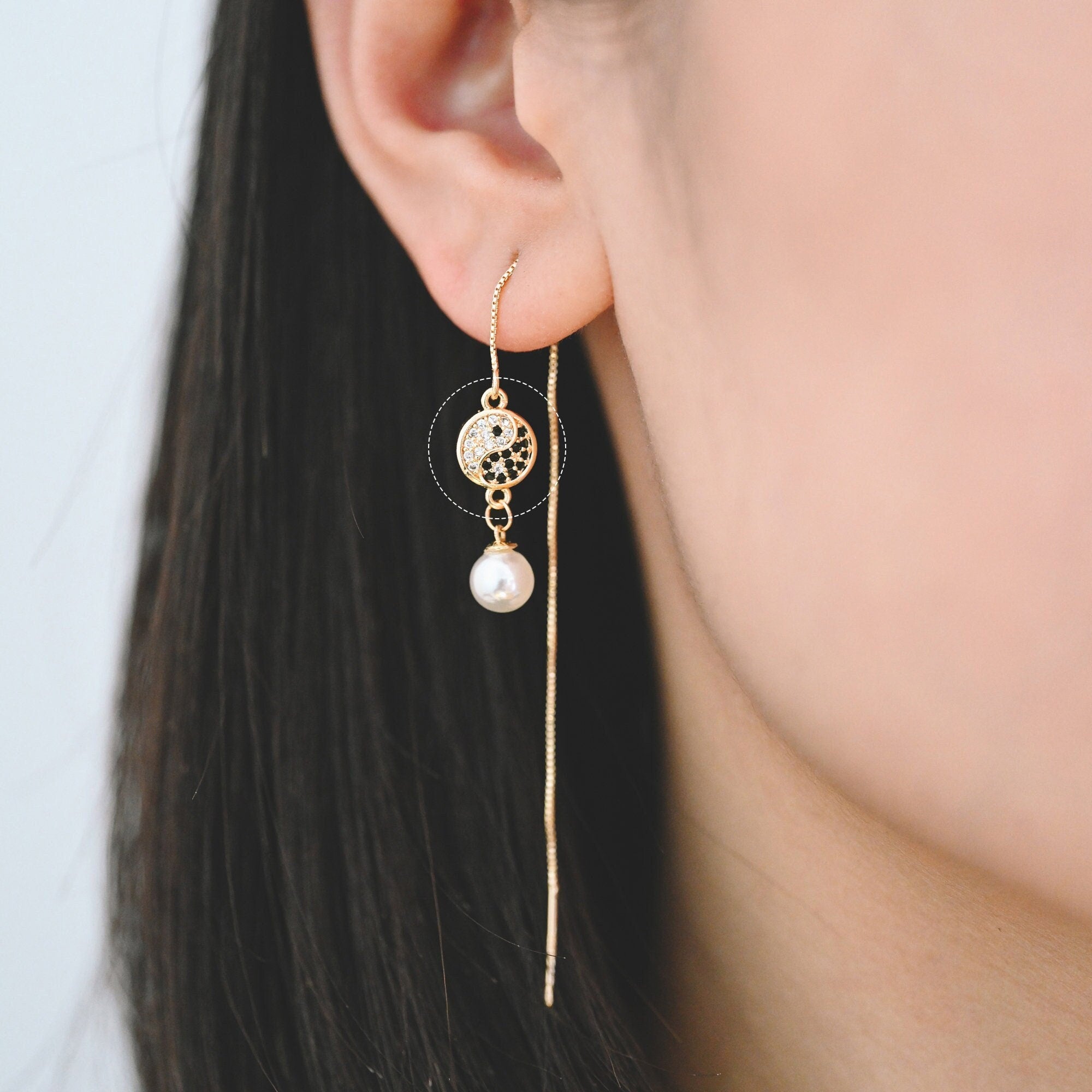 4pcs CZ Pave Gold Yin Yang Connector, Taoism Connector, Eight Diagrams Charm, Tai Chi Charm, Nepalese Charm, Yoga Jewelry (GB-2044)